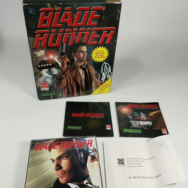 Blade Runner PC Game Multi Disc Big Box Westwood Studios for Sale in Asia Only 1997