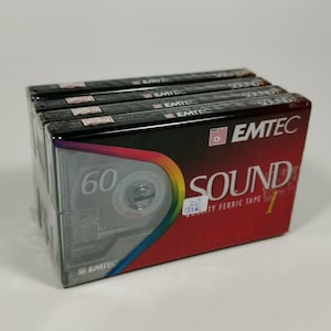 Emtec Sound Quality Ferric Tape I Vintage 4 Cassetes 60 Minutes Sealed