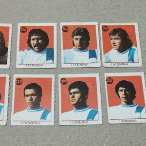 PAS Gianena Football Players 1974-76 by Accordeon Greek Vintage Lot of 9 Cards