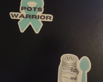 Invisible Illness Sticker Bundle | POTS Warrior Sticker | Salty and Low on Spoons Sticker | Dysautonomia | POTS | Invisible Illness