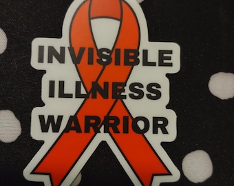 Invisible Illness Warrior Ribbon Sticker | Invisible Illness Warrior Sticker | Invisible Illness Sticker | Invisible Illness