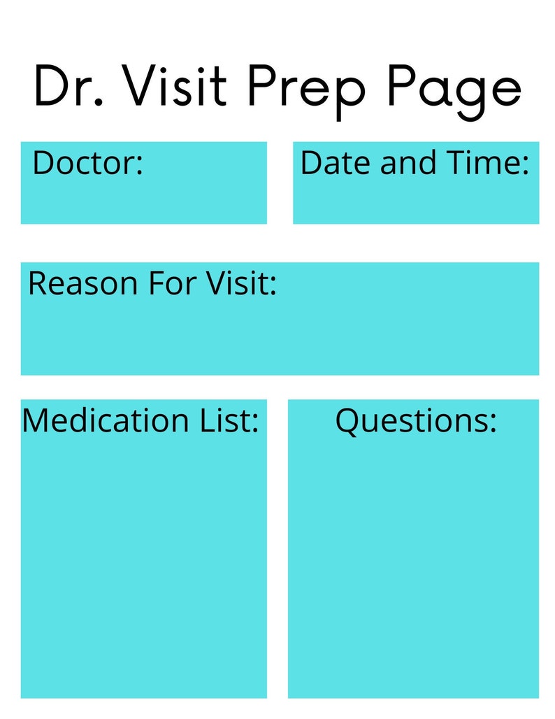 Doctor Visit Prep Page - Etsy