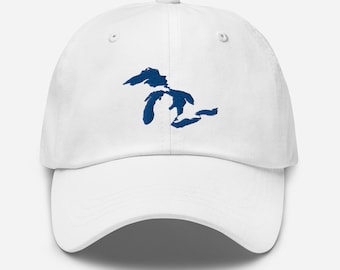 Just the Lakes Blue Light Lakes Dad Hat Official Great Lakes Hat Lake
