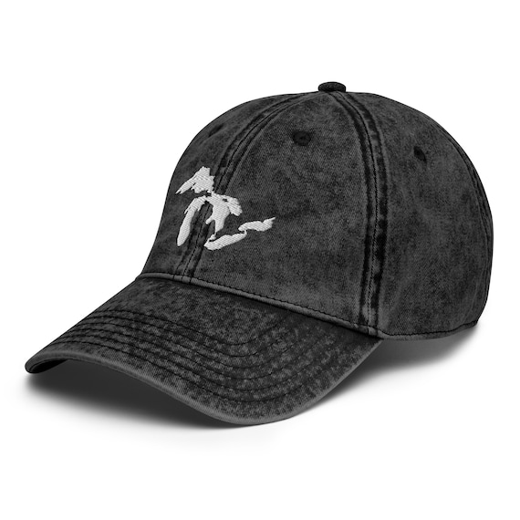 Just the Lakes Vintage Great Lakes Hat Cotton Twill Cap Great Lakes Distressed Hat Great Lakes Denim Hat Michigan Hat Embroidered
