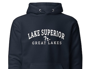 Lake Superior Hoodie Great Lakes Sweatshirt Superior Great Lakes Hoodie Lake Superior T-shirt Unisex Hoodie Upper Pennisula Hoodie