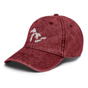 Just the Lakes - Great Lakes Vintage Cotton Twill Cap/ Great Lakes Distressed Hat/ Great Lakes Vintage Hat/ Michigan Hat, Embroidered