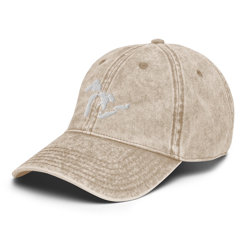 Just the Lakes - Great Lakes Vintage Cotton Twill Cap/ Great Lakes Distressed Hat/ Great Lakes Vintage Hat/ Michigan Hat, Embroidered