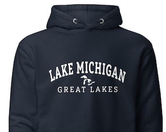 Lake Michigan Hoodie Great Lakes Sweatshirt Michigan Great Lakes Hoodie Lake Michigan T-shirt Unisex Hoodie Unisex Hoodie