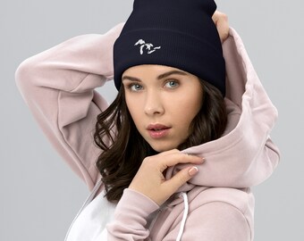 Just the Lakes - Cuffed Beanie // Cuffed Beanie, Great Lakes Hat, Winter Hat, Lake Michigan Hat, Great Lakes Beanie, Lake Erie Hat