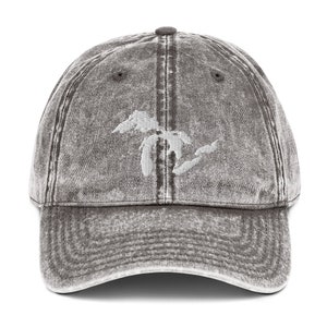 Just the Lakes - Great Lakes Vintage Cotton Twill Cap/ Great Lakes Distressed Hat/ Great Lakes Vintage Hat/ Michigan Hat, Embroidered