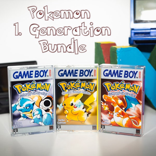 Pokémon 1. Generation Kassetten Bundle (Custom) (3 Kassetten)