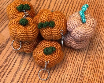 Crocheted Pumpkin Keychain