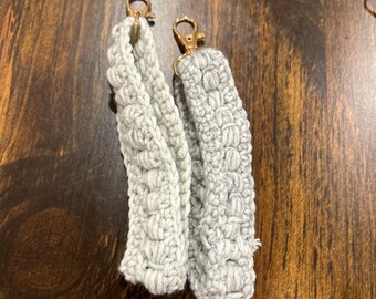 Crocheted Bead Keychain Wristlet