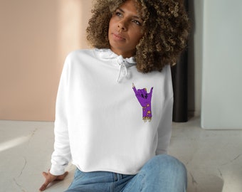 Hang Loose (Purple) Crop Hoodie