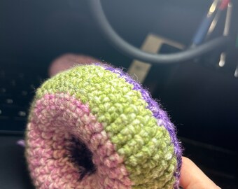 Crocheted Donut Keychain