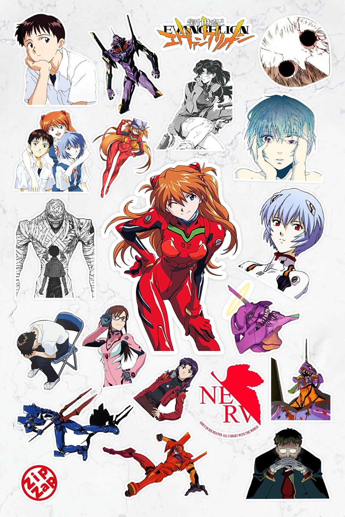 Neon Genesis Evangelion Sticker Pack 20 piezas Etsy España