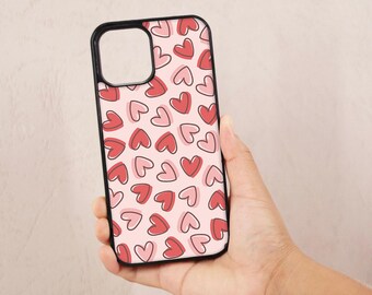 Heart iPhone Case, Red and Pink Heart iPhone Case, Valentine's Day iPhone Case, iPhone 16 Case