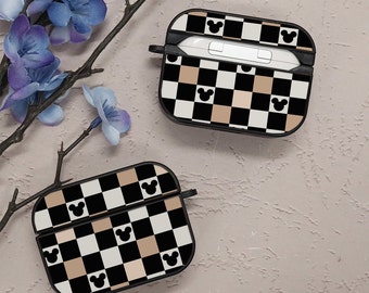 Tan Mouse Checker Airpod Pro 2nd generation, Tan checker airpod 3rd generation, Airpod 2nd generation, Airpod case, Magic Airpod case