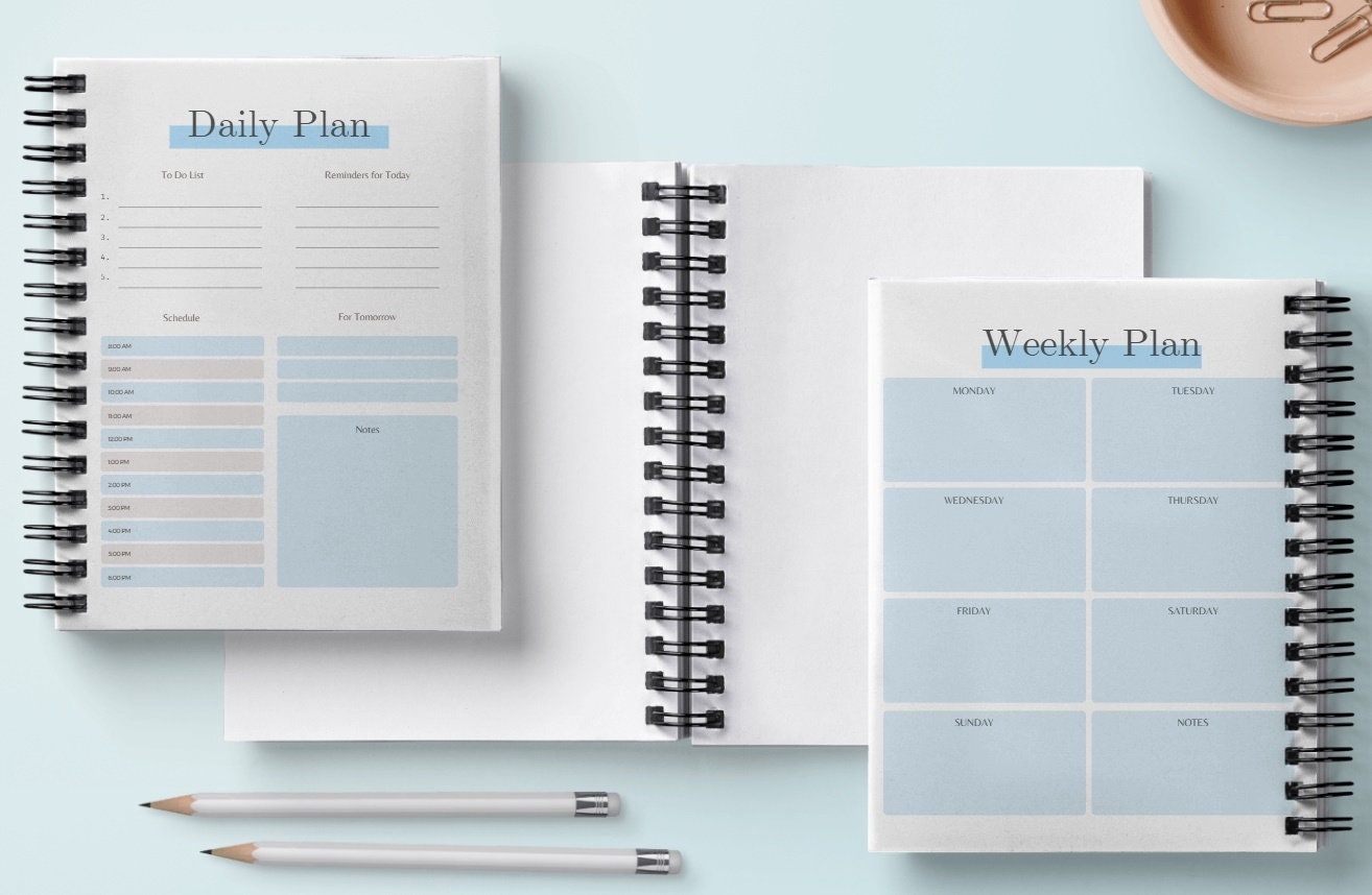Printable Daily and Weekly Planner Etsy UK