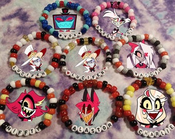 Hazbin Hotel Kandi Bracelets. Character Requests Open.