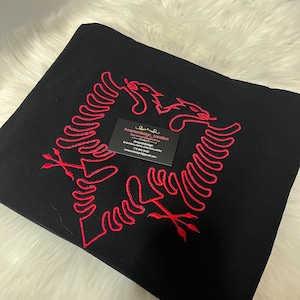 3D albania eagle. Embroidery design. Albania traditional, proud to be Albanian, 3D design. Art work. Black hoodie.