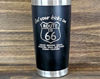 Ruta 66 Disfruta de la Ruta 66 grabada con láser Tumber Mother Road Roap Trip America's Highway