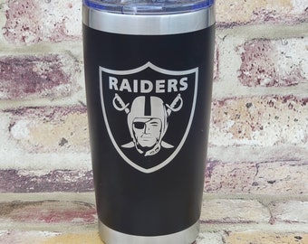 Raiders Football Tailgate Laser Engraved Insulated Tumber High Quality Fast Turn Around Read the description  12oz is a stemless wine