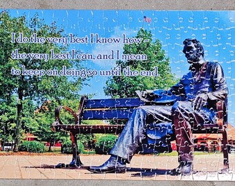 Rompecabezas de la Ruta 66 del centro de la ciudad de Springfield, Illinois, con la antigua capital del estado