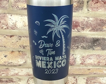 Mexico Riviera Maya Vacation Insulated Laser Engraved Tumber customize the text as needed Pool Cup
