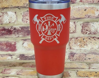 Vaso aislado de alta calidad con grabado láser para bomberos y primeros auxilios, de entrega rápida