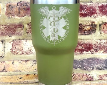 Combat Medic Laser Engraved Insulated Laser Engraved Tumber 12oz is a stemless wine please read the description and review all photos