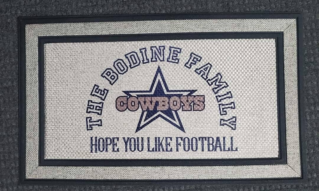 Dallas Cowboys Door Mat With Name Heavy Duty No Peeling or Mess Rubber