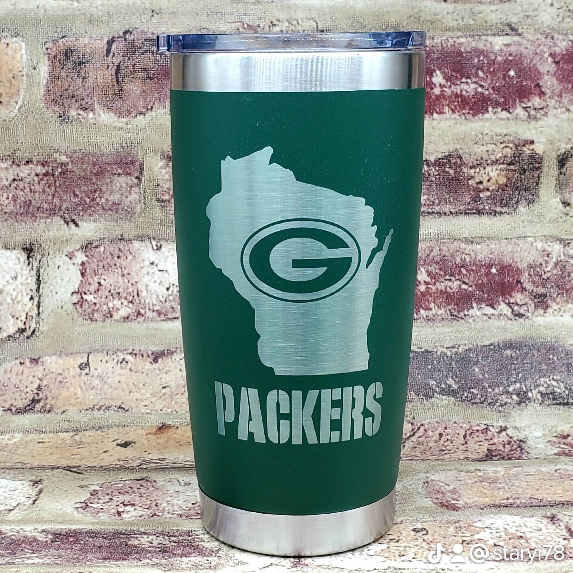 Green Bay Packers Football Tailgate Laser Engraved Insulated Laser Engraved  Tumber 