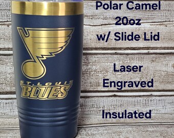 Vaso de hockey con aislamiento y grabado láser de los St. Louis Blues