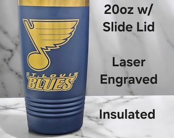 Vaso de hockey St. Louis STL Blues con aislamiento y grabado láser de 20 oz
