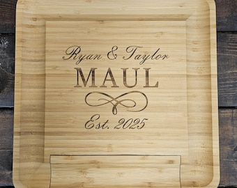 Tabla de charcutería personalizada con servicio personalizado con nombre, agregue su texto personalizado Boda o Aniversario