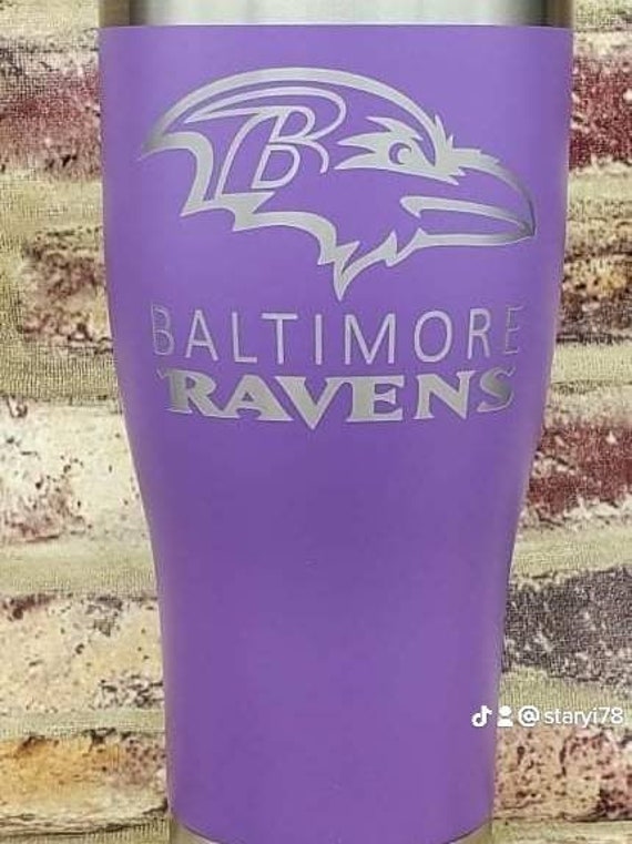 Baltimore Ravens Personalized 30oz. Laser Etched Black Tumbler