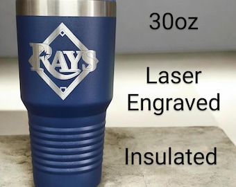 Tampa Bay Rays Insulated Laser Engraved Tumbler Cup 20oz or 30oz
