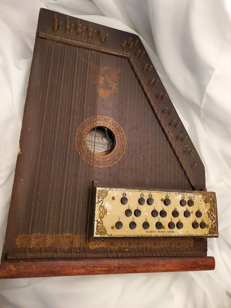 Antique American Mandolin Harp Zither Style B Mfg International Music Corporation Etsy