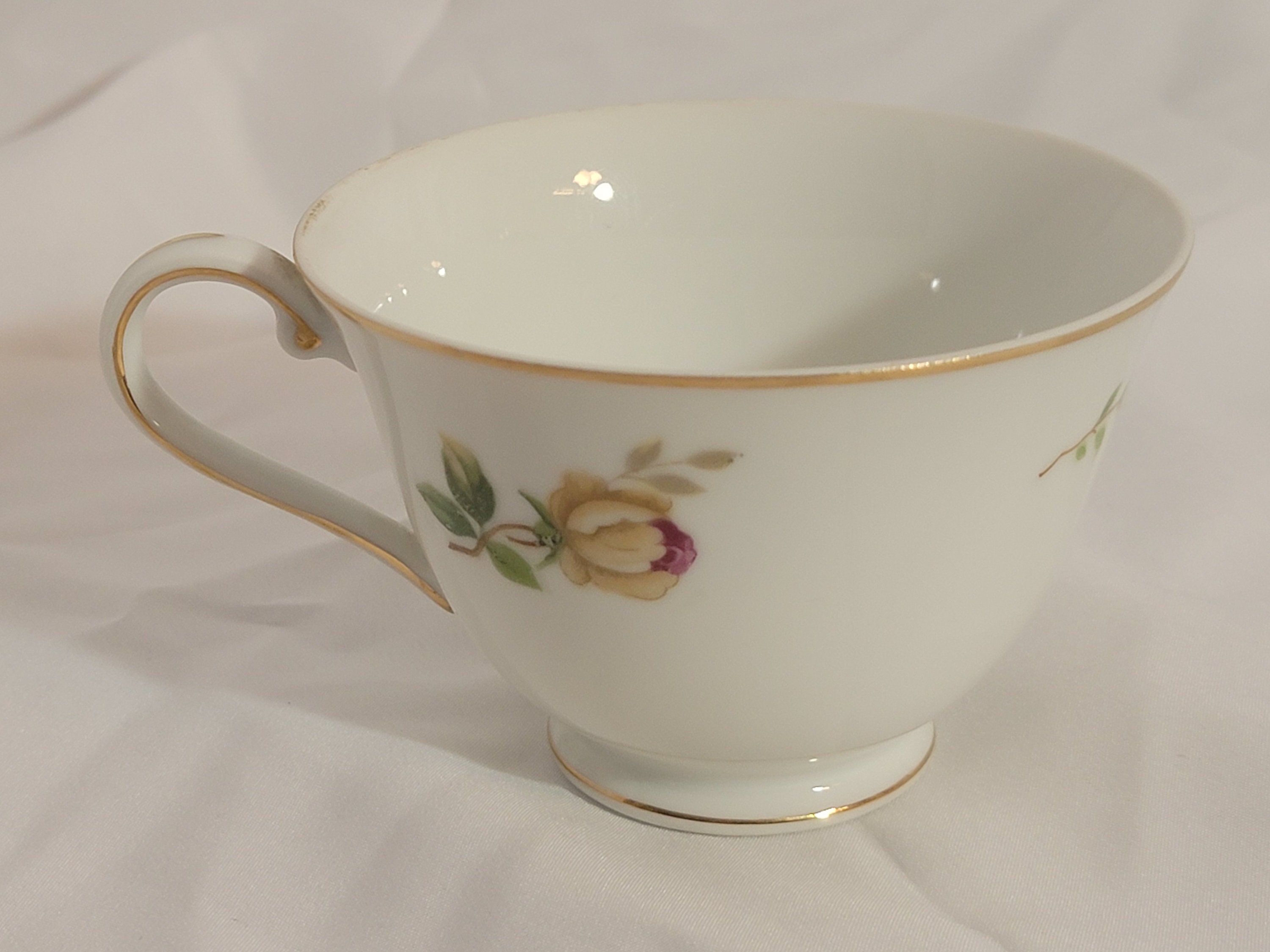 Lynmore Fine China Golden Rose Cup and Four Saucers Etsy