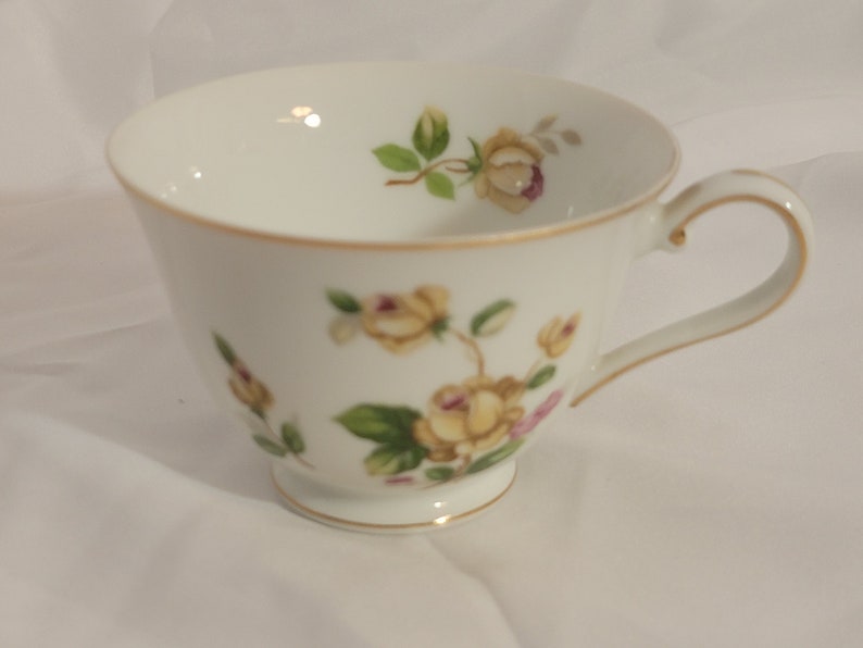 Lynmore Fine China Golden Rose Cup and Four Saucers Etsy