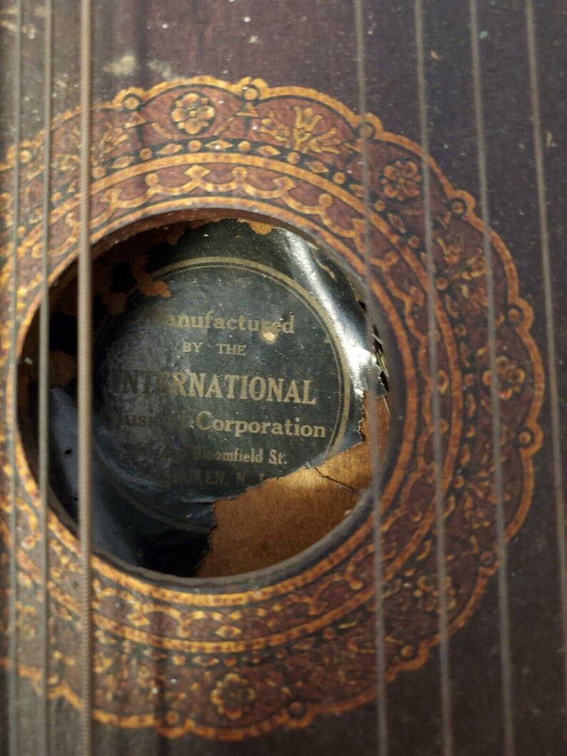 Antique American Mandolin Harp Zither Style B Mfg International Music