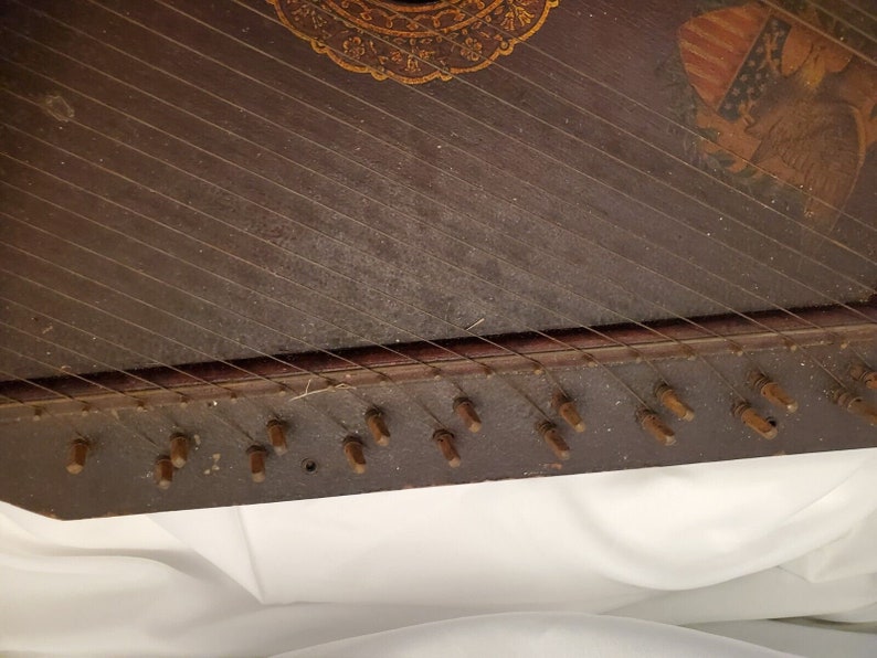 Antique American Mandolin Harp Zither Style B Mfg International Music