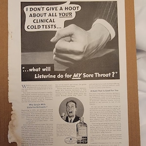 2 Vintage Ad es Listerine und Ipana Zahnpasta Original Seite von März 1937 Good Housekeeping Zeitschrift Dental Office