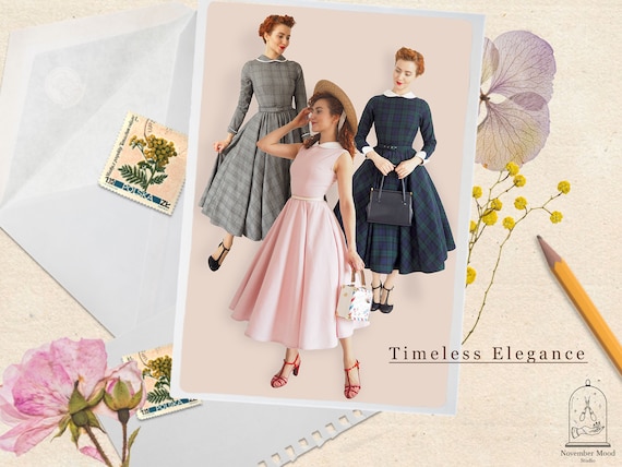 Audrey 1951 Dress ~vintage Style~ Digital A4 A0 PDF Sewing