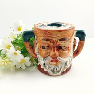 Vintage Hand Painted Old Man Face Toby Style Ceramic Sugar/Keeper Bowl