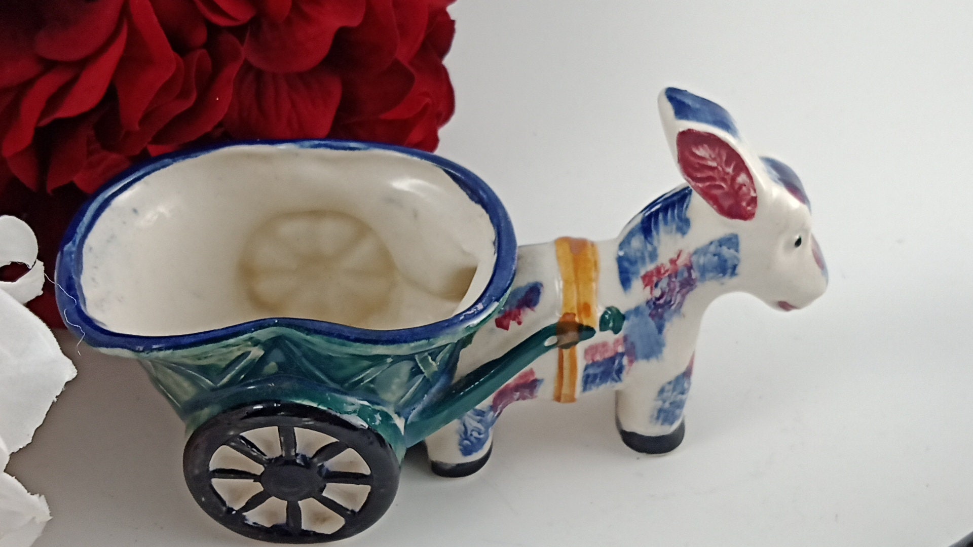 Vintage Donkey and Cart Ceramic Planter Succulent Planters Etsy