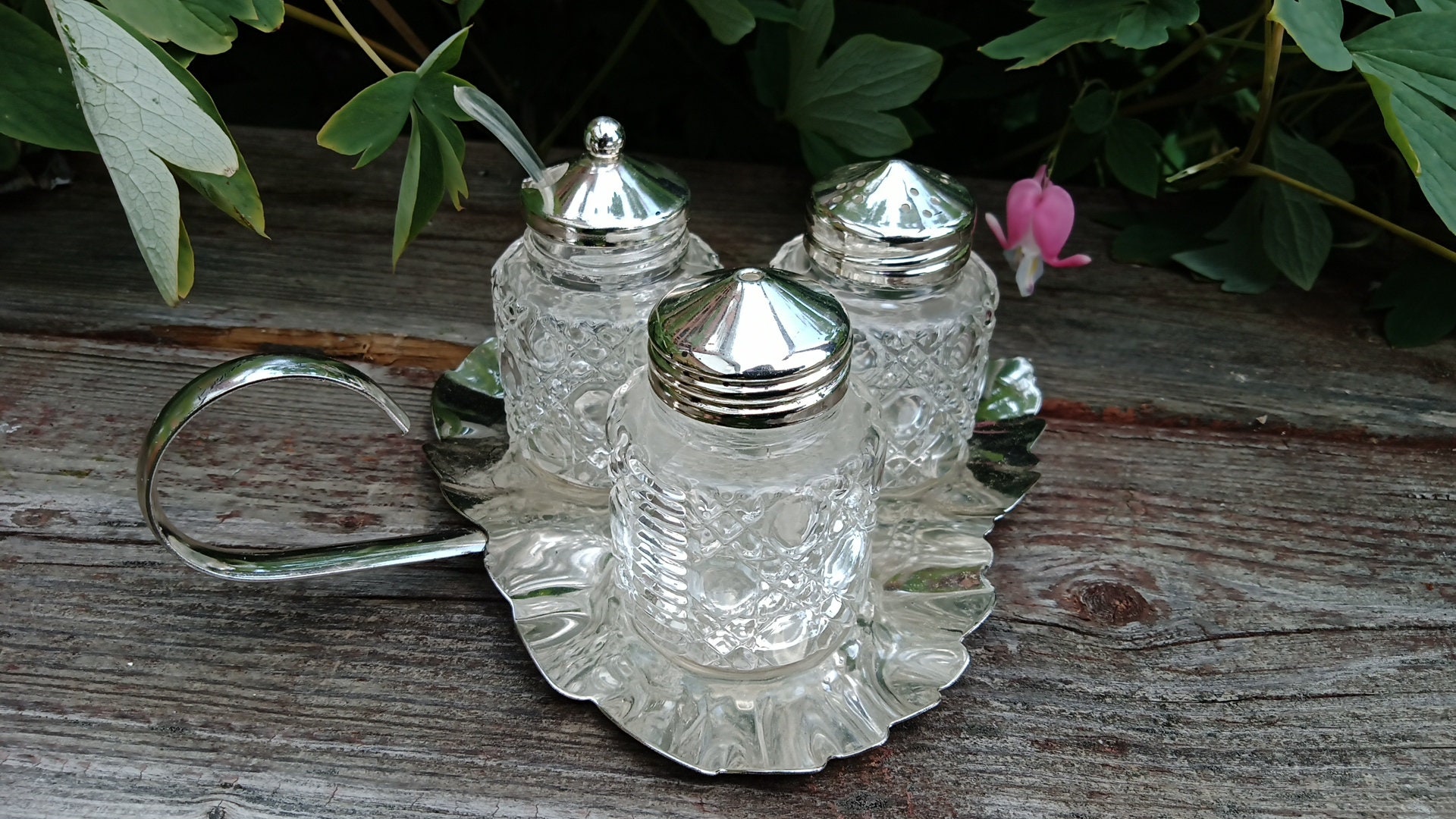 Vintage Mayell EP Silver on Stainless Steel Cruet Set Salt and Pepper