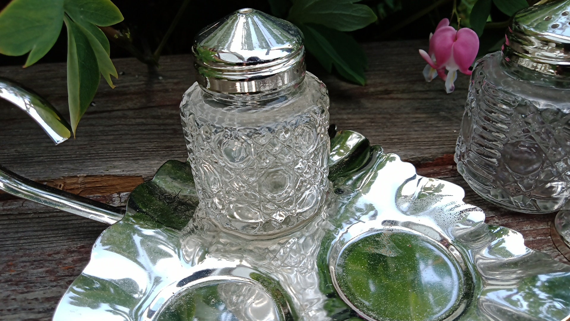 Vintage Mayell EP Silver on Stainless Steel Cruet Set Salt and Pepper