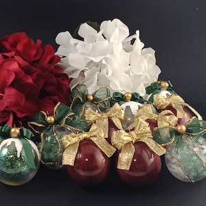 Vintage Original Christmas Ornaments/Balls; Hand Painted; Circa 1990s